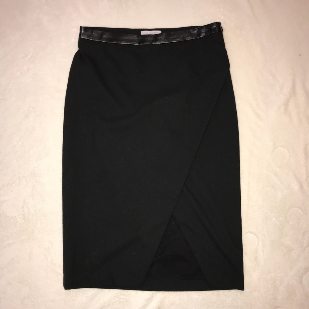 1. Slate black slit pencil skirt